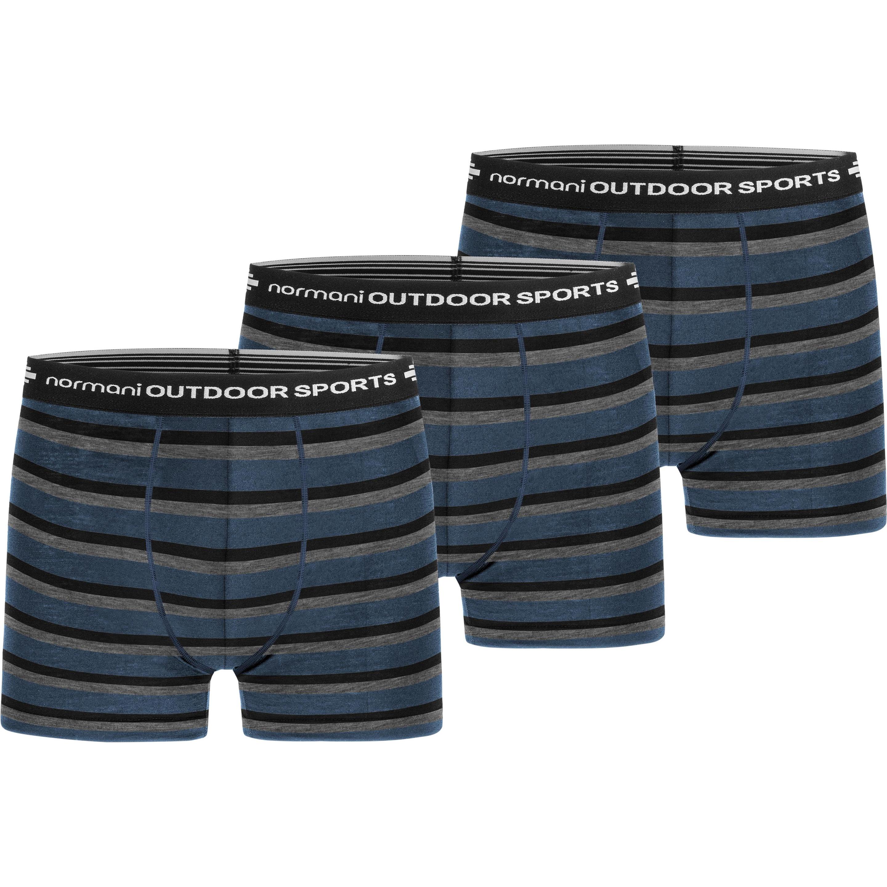 Normani, Herren, Unterhosen, 3er Pack Herren Merino Boxershorts Unterhose - 7694, Blau, (M, 3er Pack)