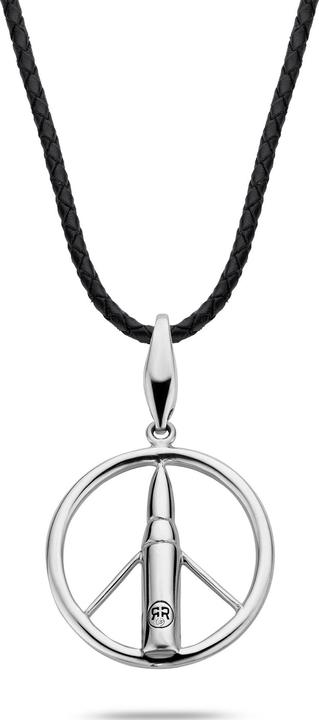 Immagine prodotto Rebel & Rose RR-NL017-S-L Collana Unisex Make Love Not War 70cm (Argento 925, Cuoio, 70 cm)