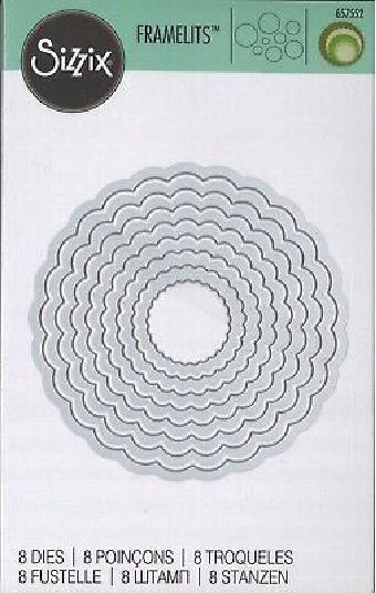 Actual product image Sizzix Framelits punching templates set circles scallop, 8 pieces
