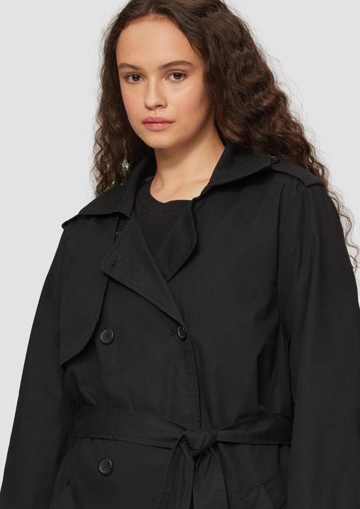 Produktbild S.Oliver Outdoor-Jacke Kurzer Trenchcoat aus Baumwolle mit Gürtel