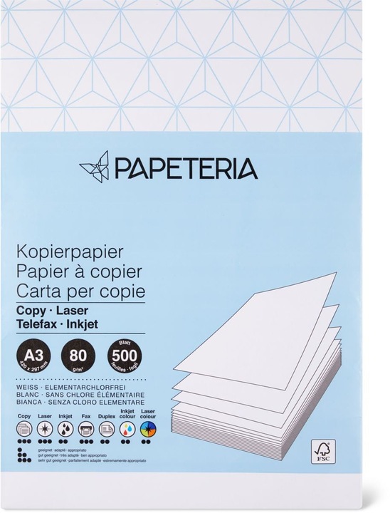 Actual product image Papeteria Copy paper (80 g/m², 500 x, A3)