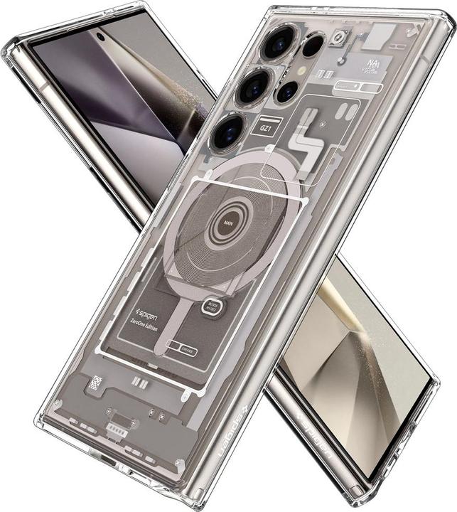 Actual product image Spigen Ultra Hybrid Metal Ring Zero One (MagFit) Galaxy S24 Ultra Case, Natural Titanium (Samsung Galaxy S24 Ultra)