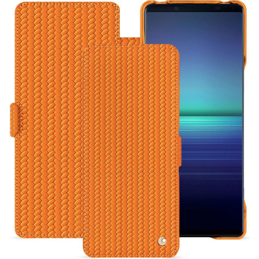 Thumbnail - Noreve Lederschutzhülle horizontal (Sony Xperia 1 V), Smartphone Hülle, Orange