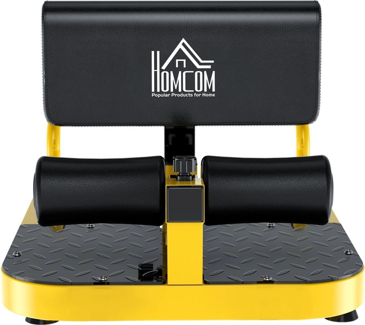 Immagine prodotto Homcom Sissy Squat 3 in 1 trainer gambe-addome-natiche regolabile fino a 120 kg acciaio giallo+nero