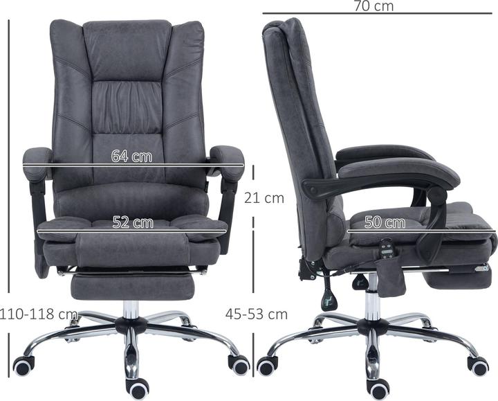 Produktbild Vinsetto Massage-Bürostuhl (45 - 53 cm)