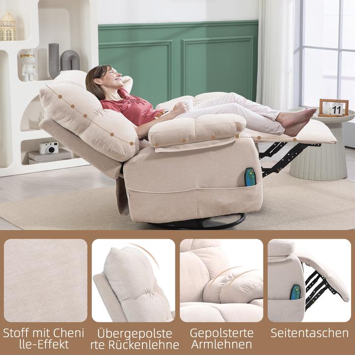 Image du produit Homcom Massagesessel Polyester, Schaumstoff Beige
