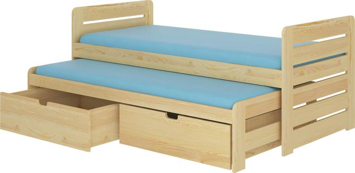 Image du produit ADRK Furniture Lit double avec matelas TOMI 200x90 (90 x 200 cm)