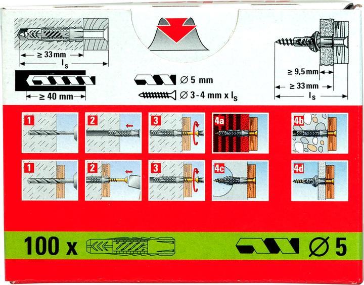 Image du produit Fischer Chevilles universelles UX 5 x 30 30 mm (100 pcs)