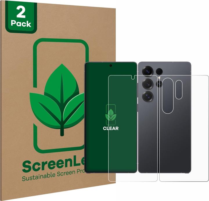 Produktbild ScreenLeaf Schutzfolie nachhaltiger Displayschutz Display Schutz Folie Klar Transparent (2 Stück, Samsung Galaxy S25 Ultra)