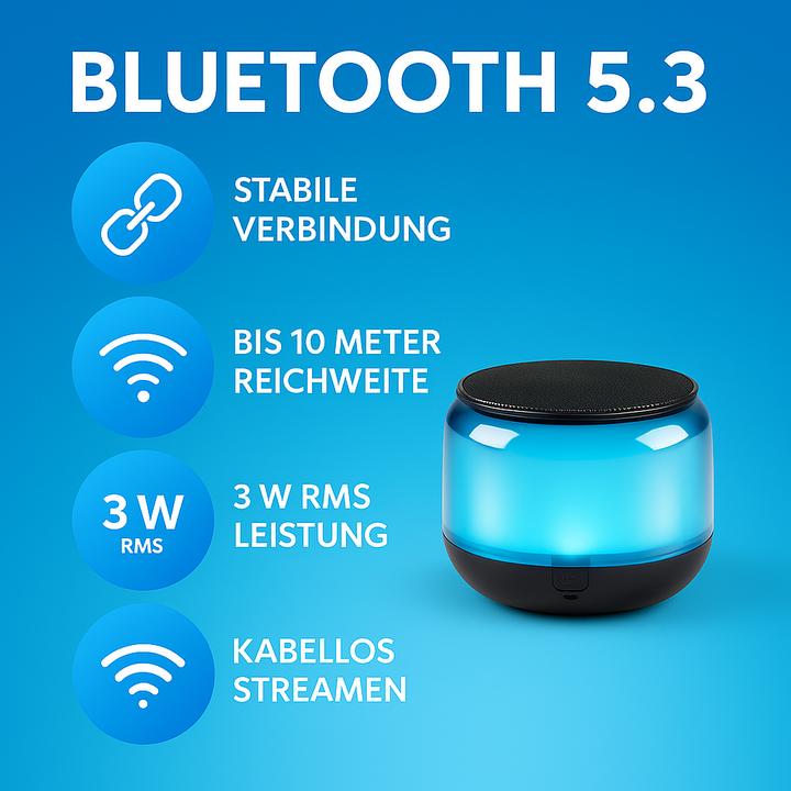 Produktbild Dunlop BT speaker RGB portable 300mAh (3 h)