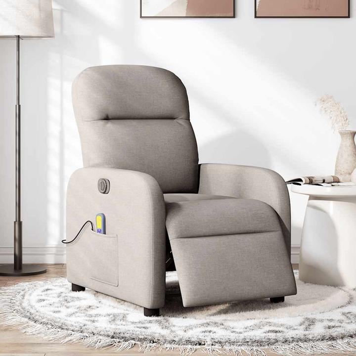Actual product image VidaXL Massage chair electric taupe fabric