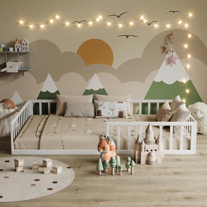 Produktbild VitaliSpa Bodenbett aus Metall Minno, Weiss, 120x200 mit Matratze (120 x 200 cm)