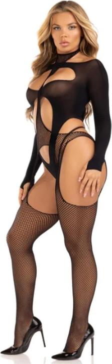 Actual product image Leg Avenue Netz-Bodystocking Schwarz (One size)