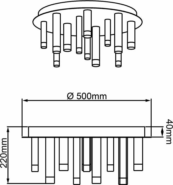 Produktbild Brilliant Cembalo LED 48W DE 12 rund Deckenleuchte rund, 12-flammig (5400 lm)