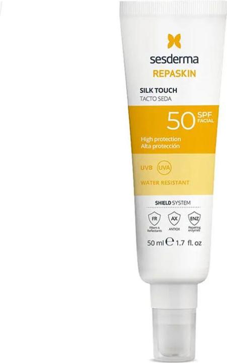 Actual product image Sesderma Repaskin Facial Spf50 Silk Touch 50ml (Sun cream face, SPF 50, 50 ml)