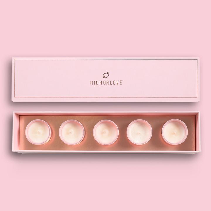 Actual product image High on Love mini sensual massage candles collection 5 x 35g