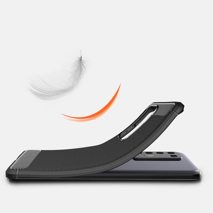 Produktbild König Design Hülle Handy Schutz für Huawei P40 Pro Case Cover Bumper Carbon Optik Schwarz (Huawei P40 Pro+)