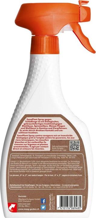 Image du produit Maag SanoPlant Spray (Larves de coléoptère et de guêpe des feuilles, Mouche)