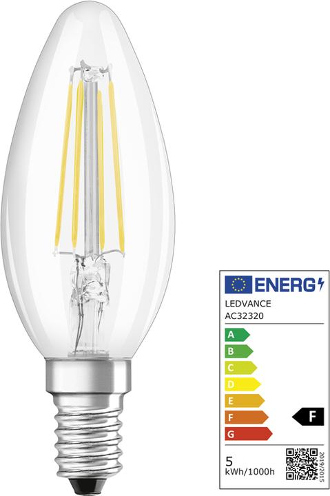 Energie-Label Osram Led Retrofit Classic B (E14, 5 W, 470 lm, 1 x, F)