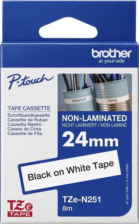 Produktbild Brother TZeN251 unlaminiertes Klebeband (2.40 cm, Weiss)