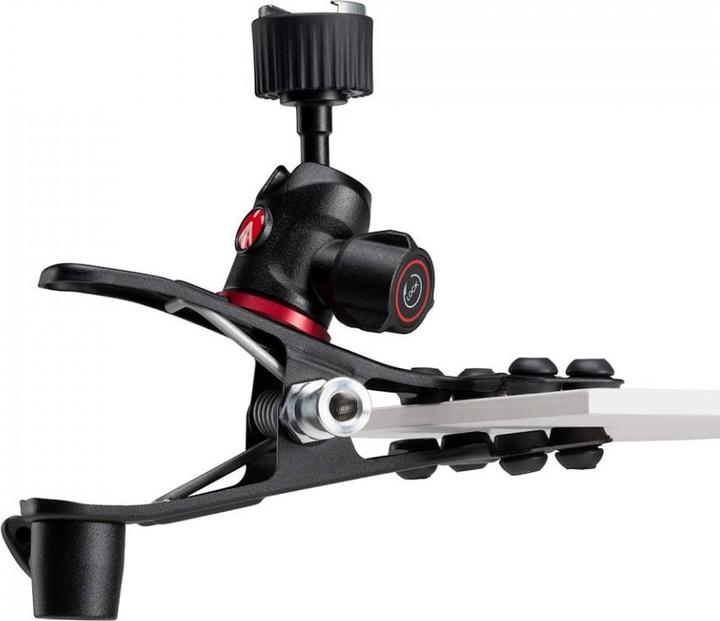 Actual product image Manfrotto Spring Clamp, Universalklammer Cold Shoe mit Kugelkopf und Blitzschuh (Tripod remote control)
