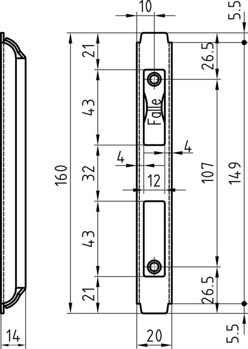 Produktbild Glutz Kappenschliessbleche B-1160 (Schliessblech)