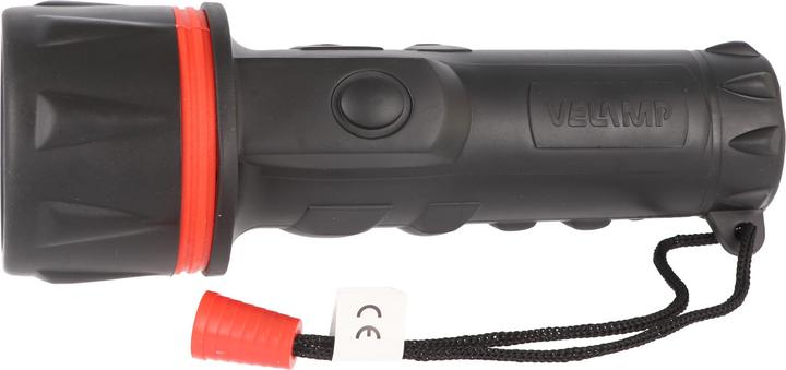 Actual product image Velamp LED Gummi-Taschenlampe, 3 LEDs, wasserdicht, mit Handschlaufe, Lieferung ohne Batterien (20.50 cm, 12 lm)