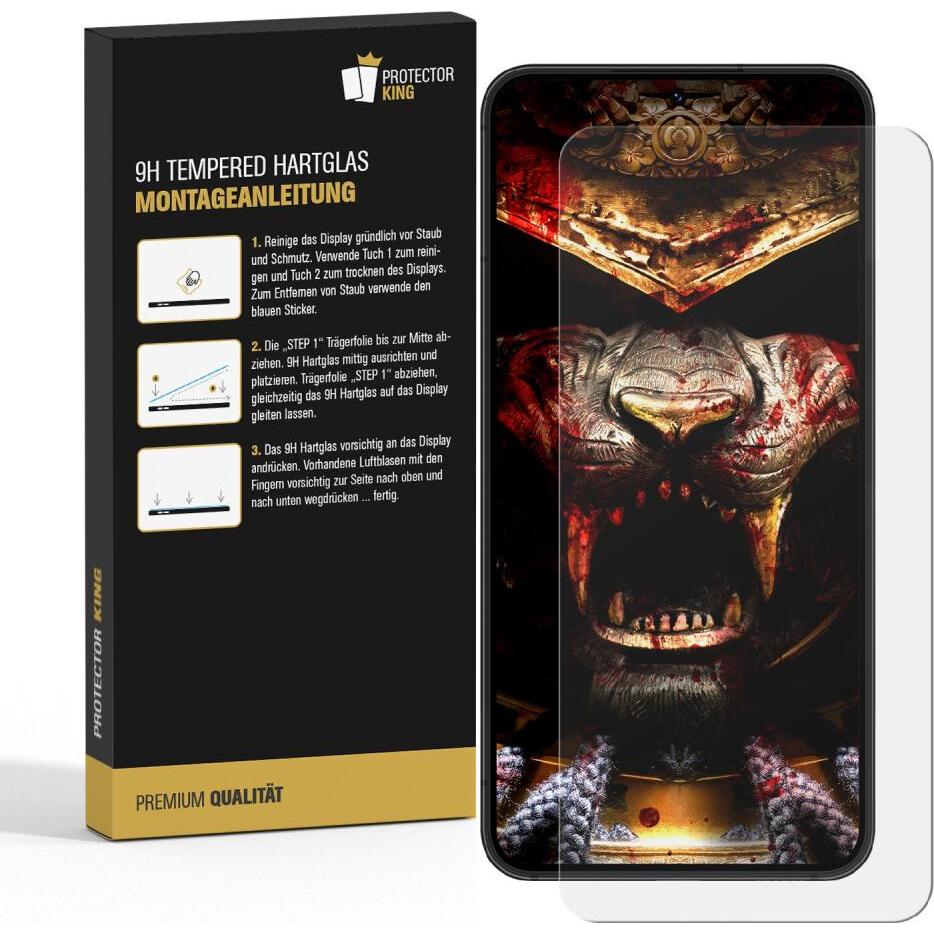 Thumbnail - Protectorking 1x echtes Tempered 9H Panzerhartglas 3D KLAR (3 Stück, Samsung Galaxy A55), Smartphone Schutzfolie, Transp...