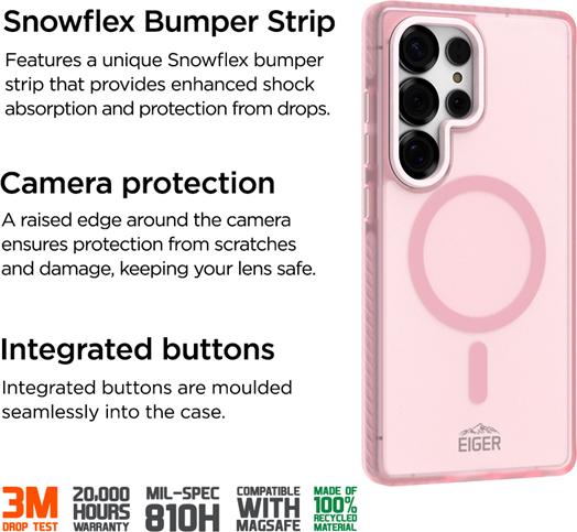 Image du produit Eiger 3m Ultra-Protection Magsafe-Case GRS Blizzard Magsafe Case GRS Pink (Samsung Galaxy S25 Ultra)
