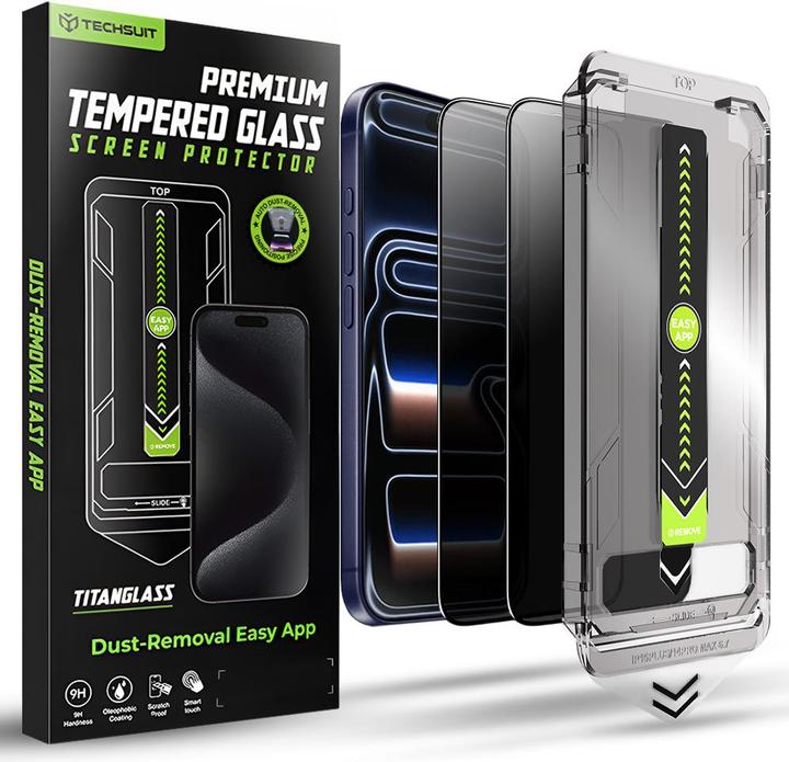 Produktbild Techsuit TitanGlass FullCover (2 pack) Privacy (2 Stk., Apple iPhone 17 Pro)