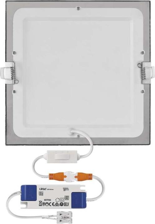 Produktbild Emos LED-Einbauleuchte NEXXO, quadratisch, silber, 18W, mit Change CCT (1600 lm)