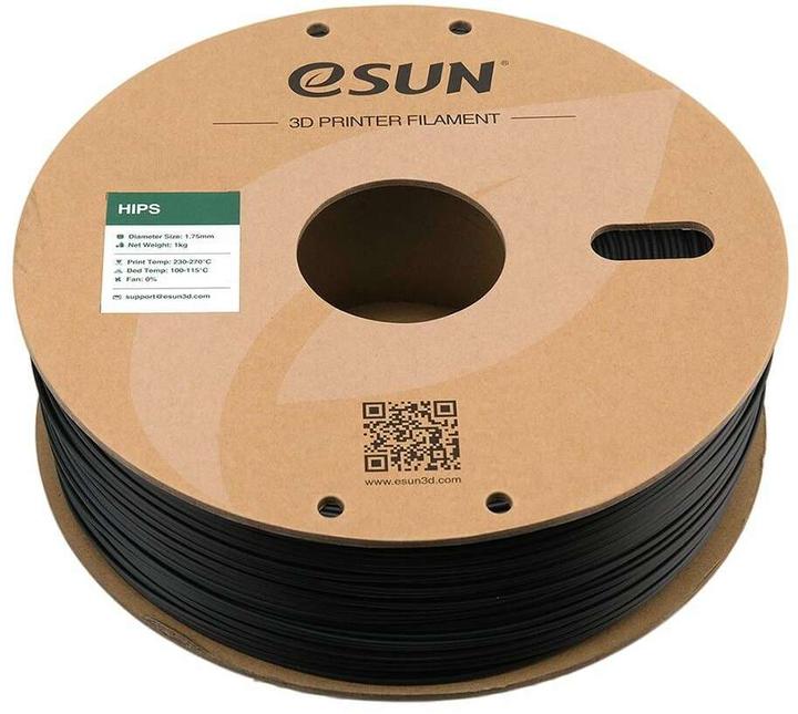 Actual product image eSUN HIPS Black Filament 1.75mm 1Kg (HIPS, 1.75 mm, 1000 g)