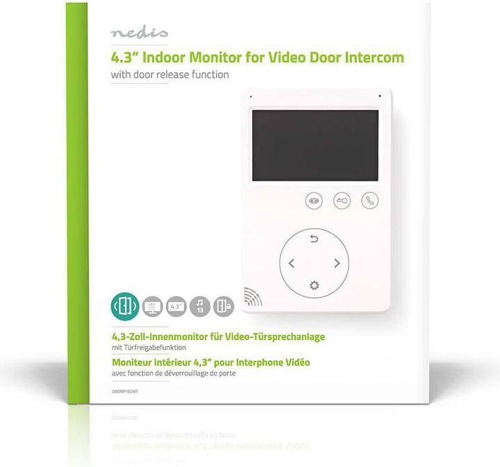 Actual product image Nedis Security camera for door - 4.3" - unlock function - colour monitor - white (Funk)