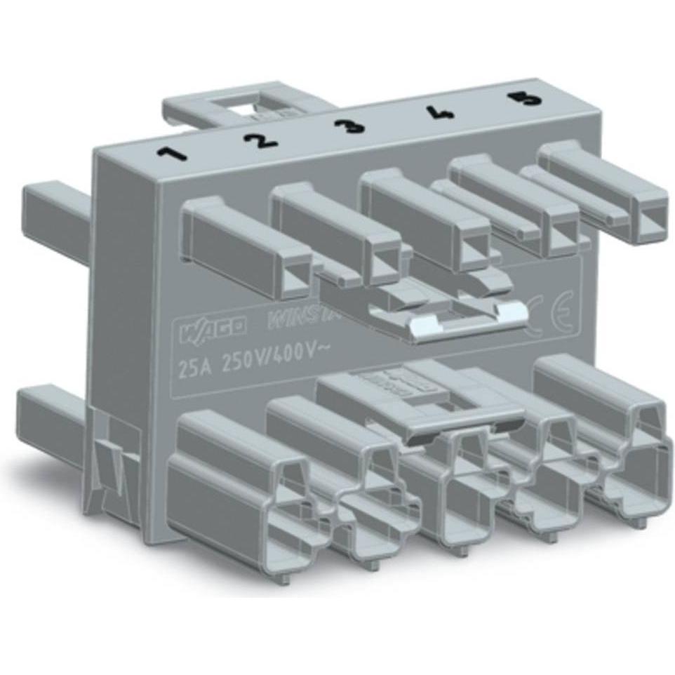 Wago 770-1744 Verteiler 3-Fach 5-P. Kod. B grau (Verteiler) (770-1744)