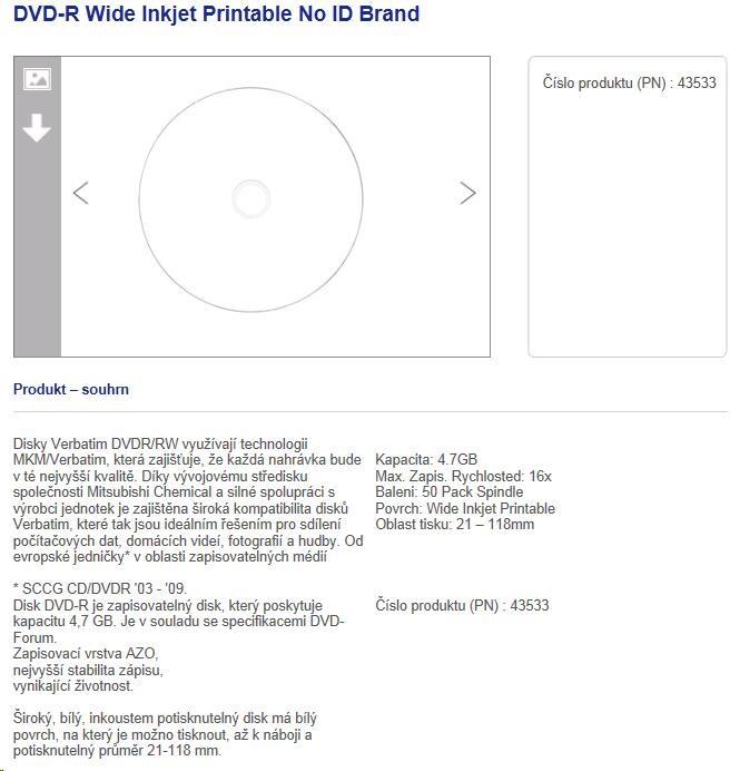 Produktbild Verbatim Dvd-R (50 x)