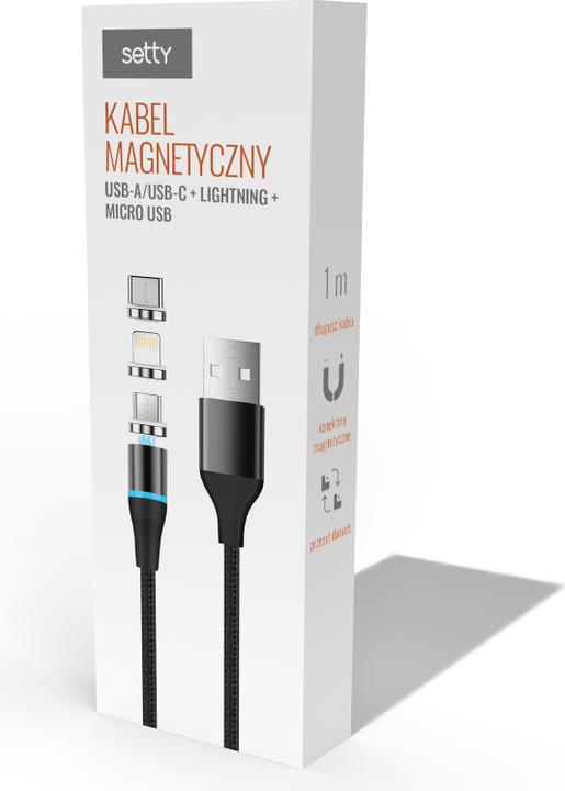 Immagine prodotto Setty magnetic cable DT 3in1 2,5A 1,0 m KBM-01 black JO (1 m)