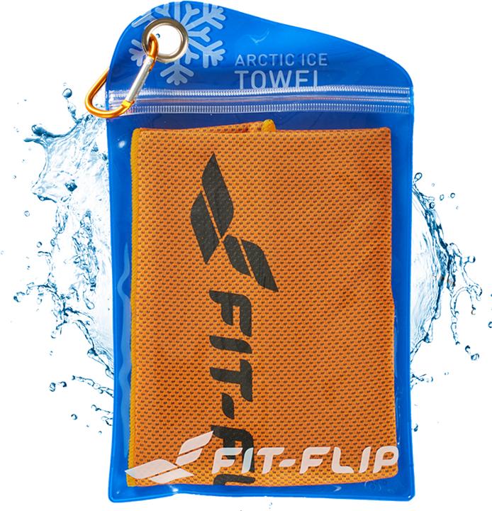Immagine prodotto Fit-Flip Airflip Towel Kühlhandtuch Mikrofaser mit Tasche 100x30cm (100 x 30 cm)