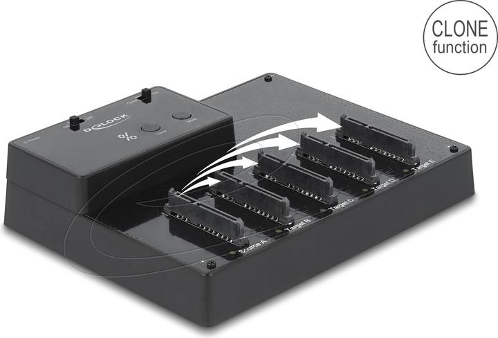 Actual product image Delock Docking and cloning station 64098 for 5x 2.5 SATA HDD / SSD