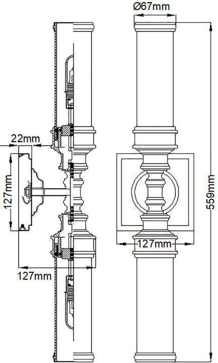 Actual product image Elstead Lighting Payne LED wall light G9 2-gang polished chrome IP44 (640 lm, G9)