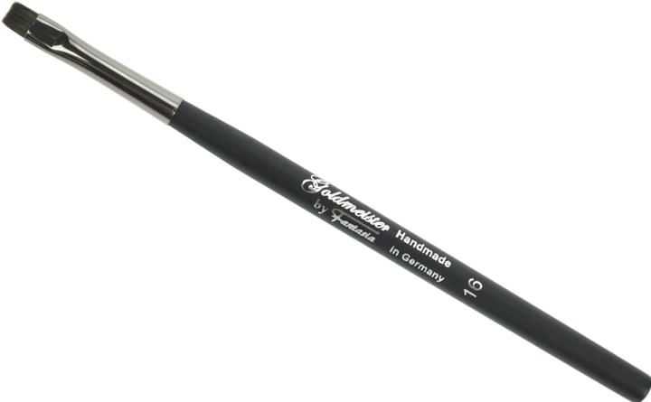 Immagine prodotto Pennello per ombretto, piatto, smussato, ghiera cromata, lunghezza: 15 cm con pelo sintetico