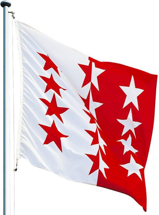 Actual product image Keller Fahnen Kantonsfahne klassisch Wallis Eingenäht 200x200 cm