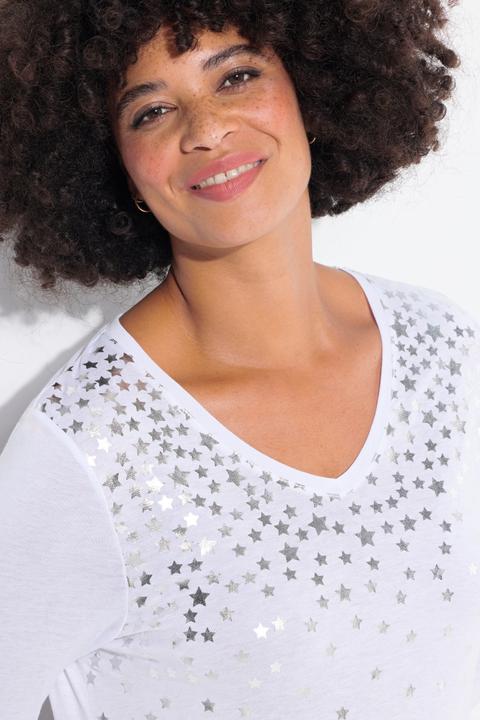 Image du produit Angel of Style T-Shirt, A-Linie, silberner Sternendruck, Langarm (50)