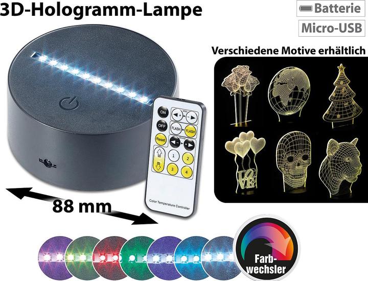Actual product image Lunartec 3D-Hologramm-Lampe
