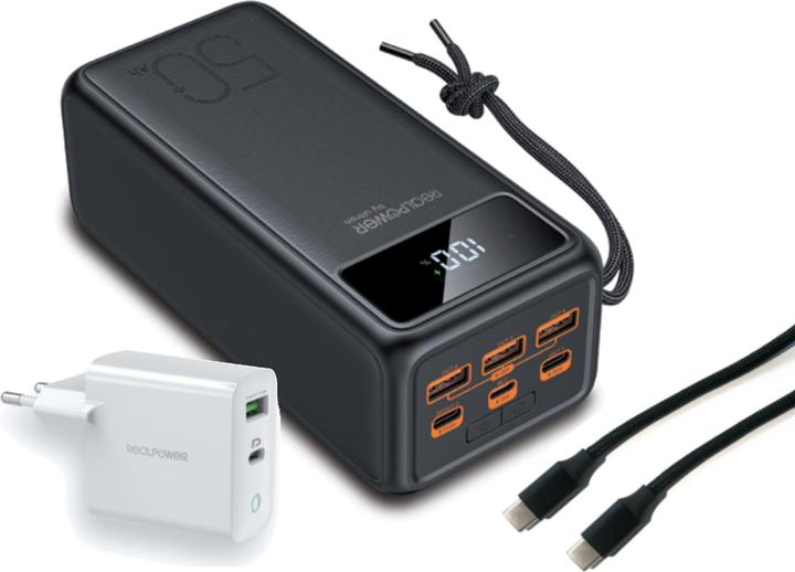 RealPower Powerbank PB-56000 Pro 56000 mAh 100Watt Type-C PD (56000 mAh, 100 W, 207.20 Wh)