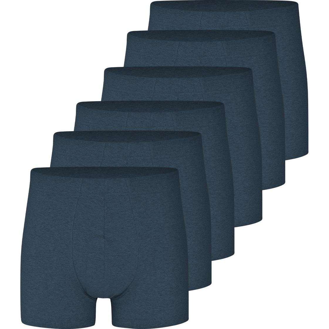 Almonu, Herren, Unterhosen, 6er Pack Organic Cotton - Melange Retro Short / Pant, Blau, (L, 6er Pack)