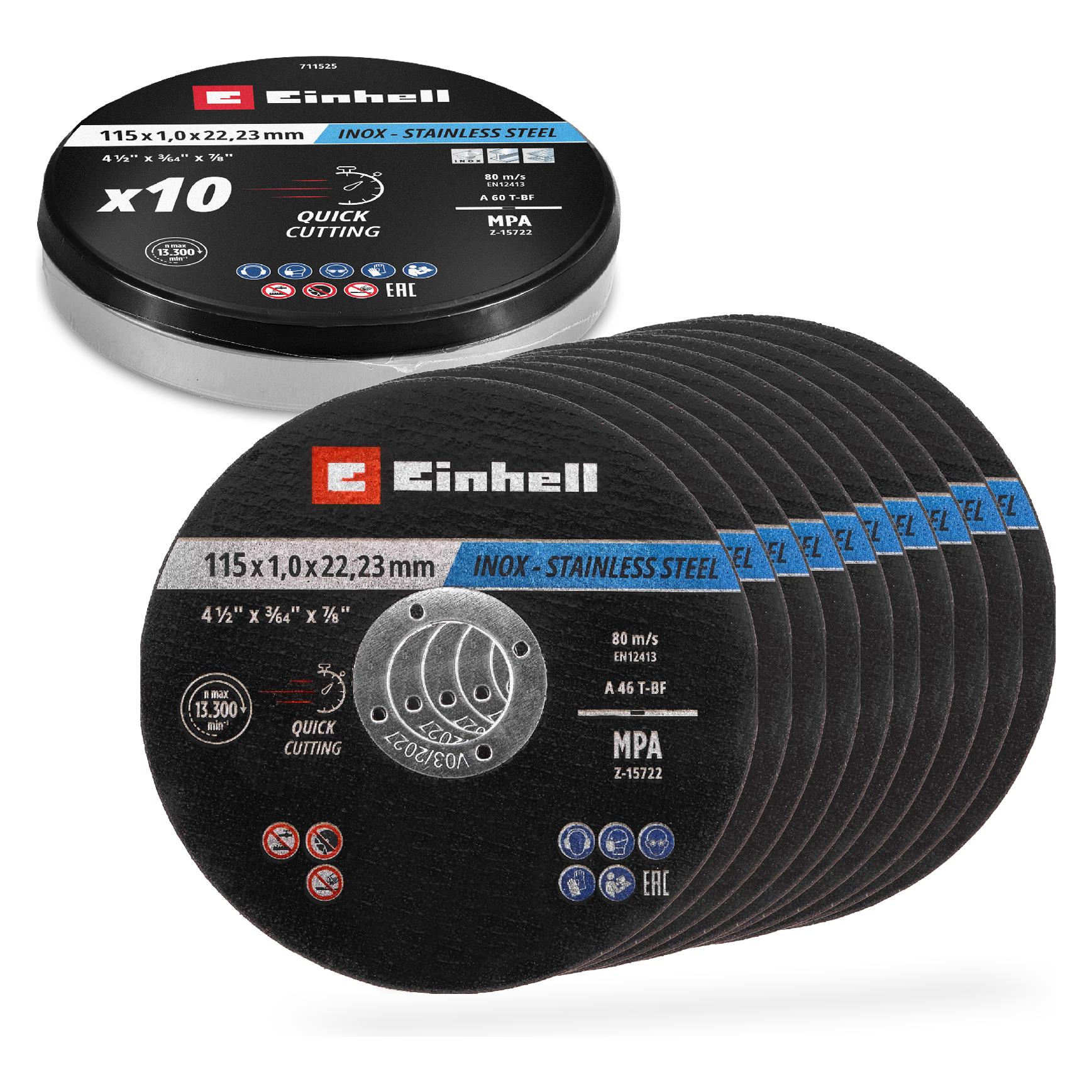 Einhell, Zaagbladen, Trennscheiben, 711525, 115x1, 0 Mm, 10 Stück