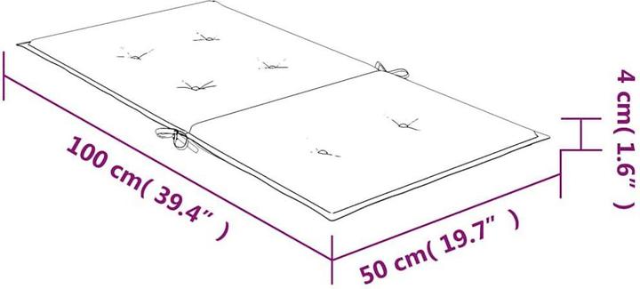 Produktbild vidaXL Gartenstuhlauflage für Niedriglehner (100 x 50 cm)