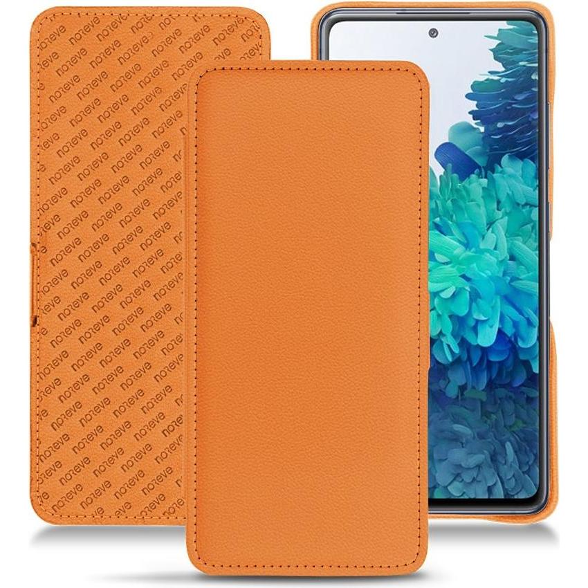 Noreve Lederschutzhülle horizontal (Samsung Galaxy S20 FE), Smartphone Hülle, Orange