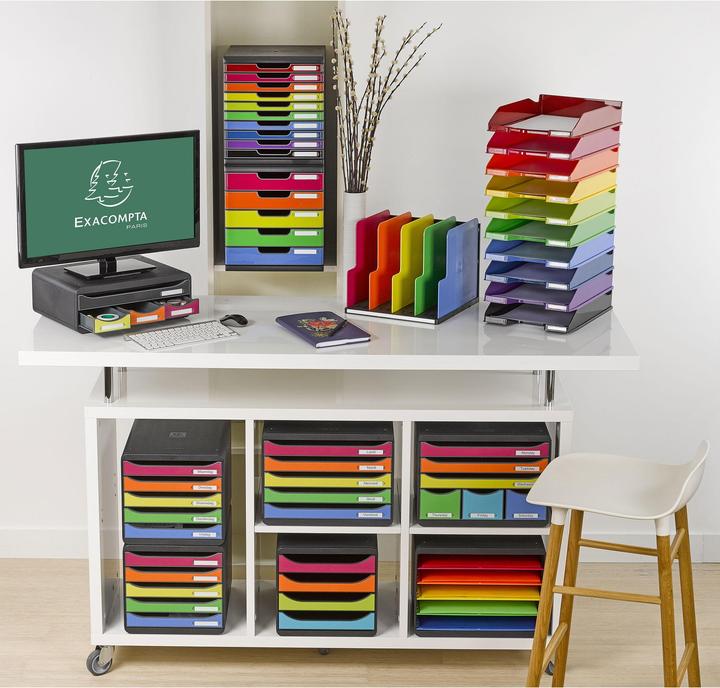 Produktbild Exacompta Schubladenbox Big Box 4 Schubladen, Schwarz / Harlekin (A4+)