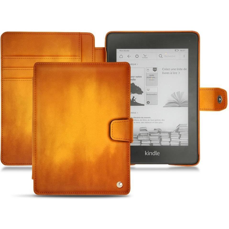 Noreve Lederschutzhülle Wallet (Kindle Paperwhite 2018), eReader Zubehör, Orange